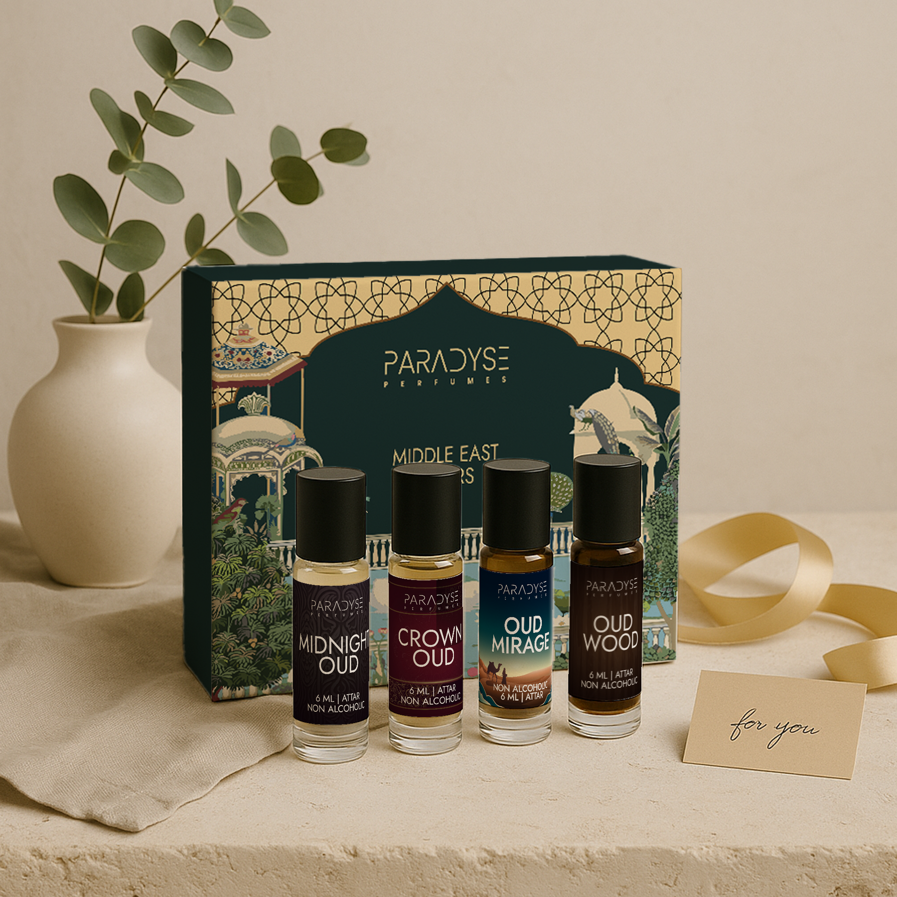 Oud Attars - Midnight Oud | Crown Oud | Oud Mirage | Oud Wood | Pack Of 4