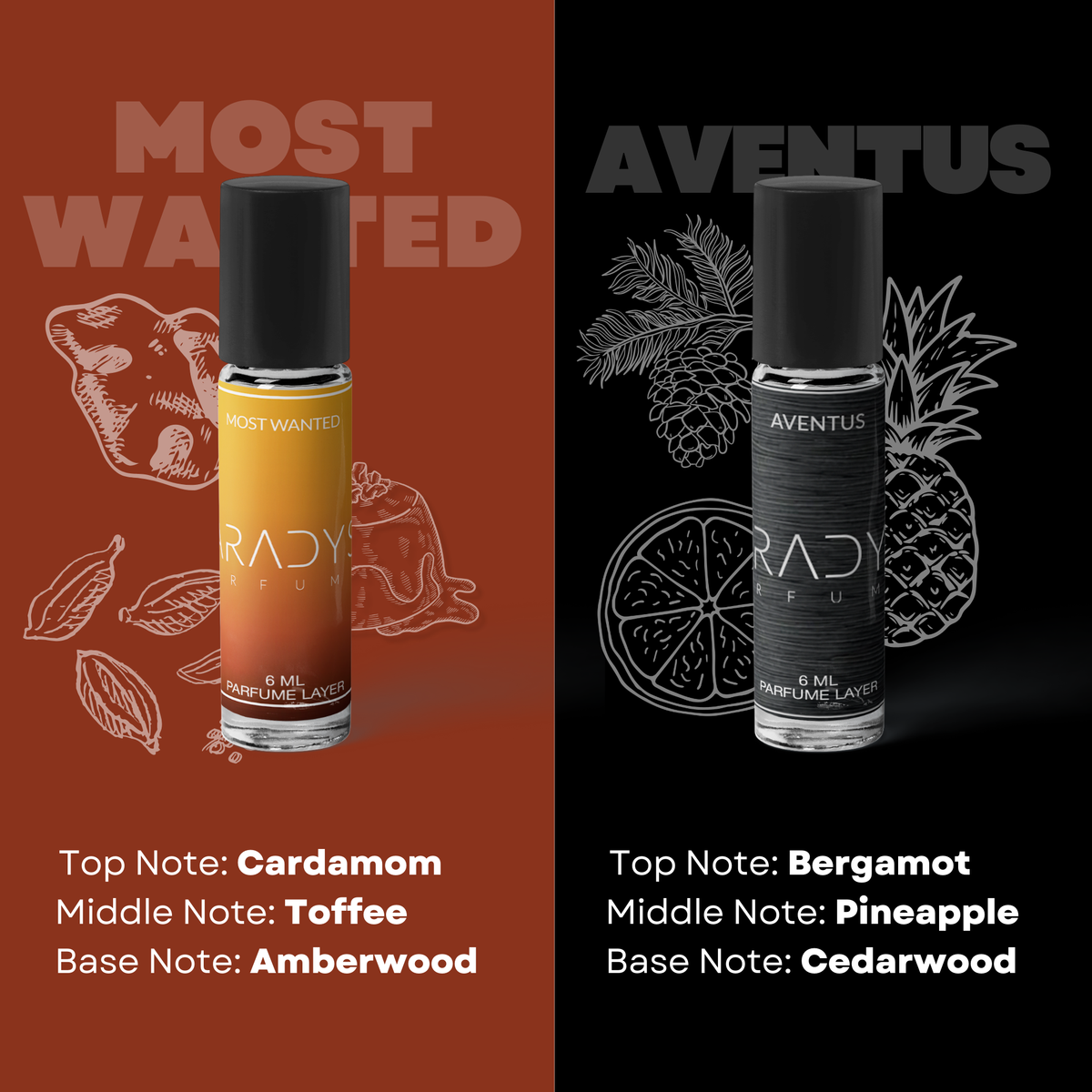 Date Night Attar for Men - Pack Of 4 | Most Wanted | Aventus | Ombre Nomade | BR540