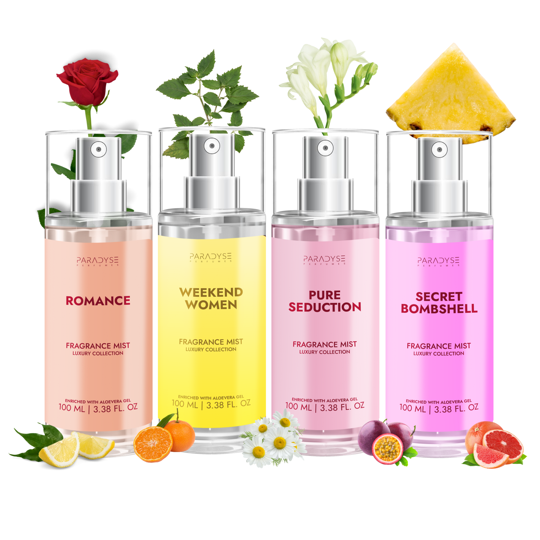 Body Mist For Bride - Pack Of 4 | Secret Bombshell | Weekend Women | Pure Seduction | Romance