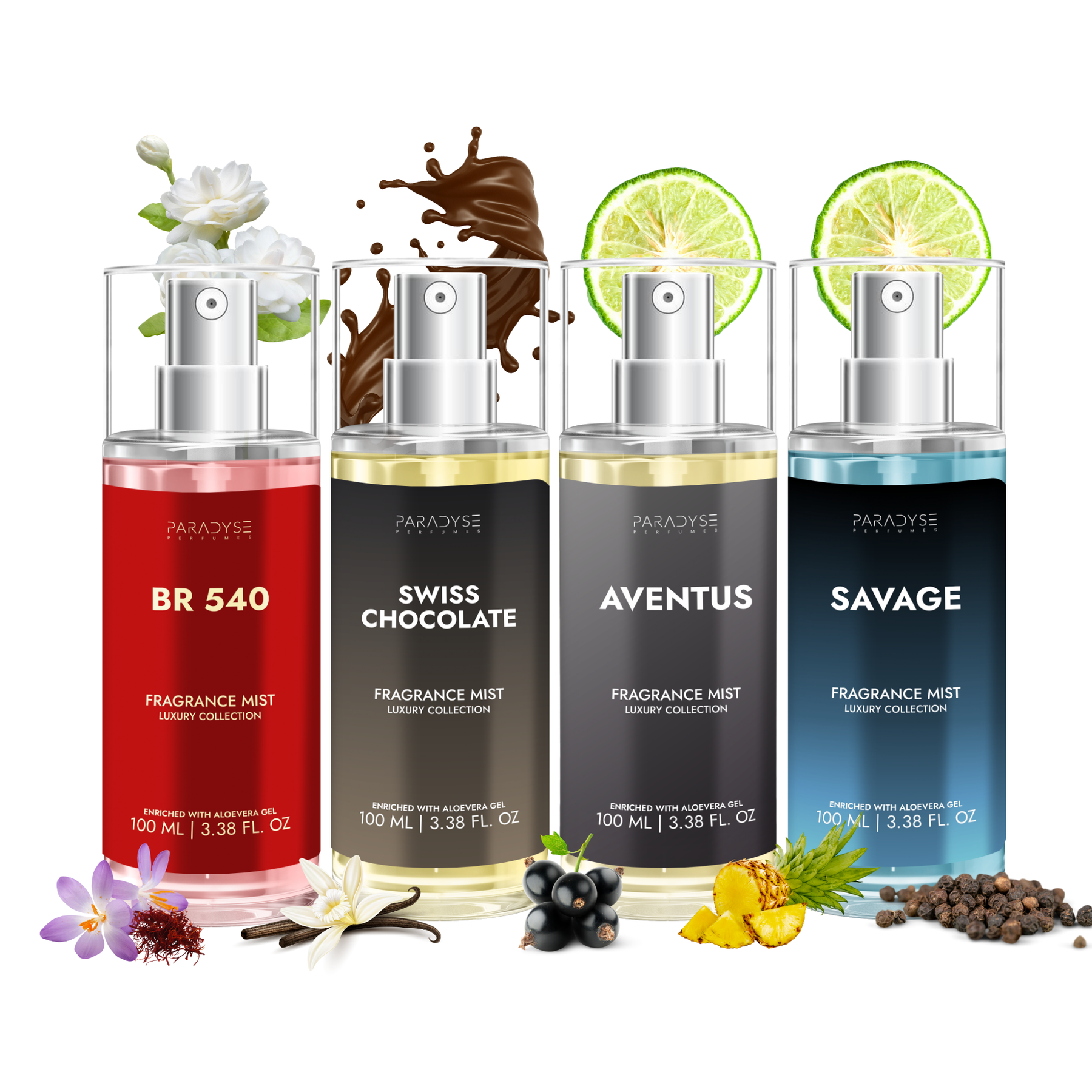 Body Mist For Groom - Pack Of 4 | Swiss Chocolate | Aventus | BR 540 | Savage