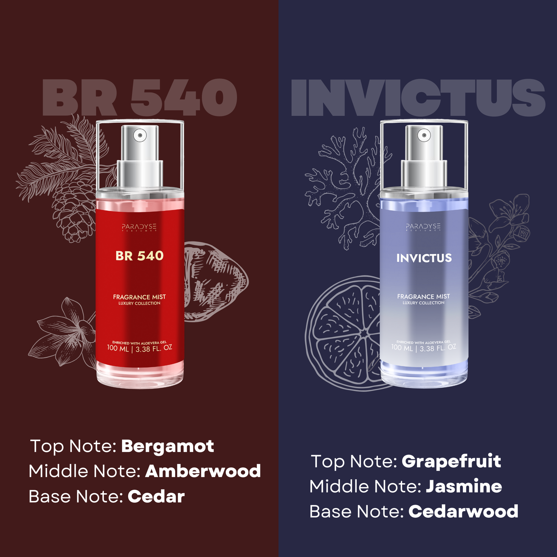 Body Mist For Party - Pack Of 4 | Invictus | Cool Water | BR 540 | Swiss Chocolate