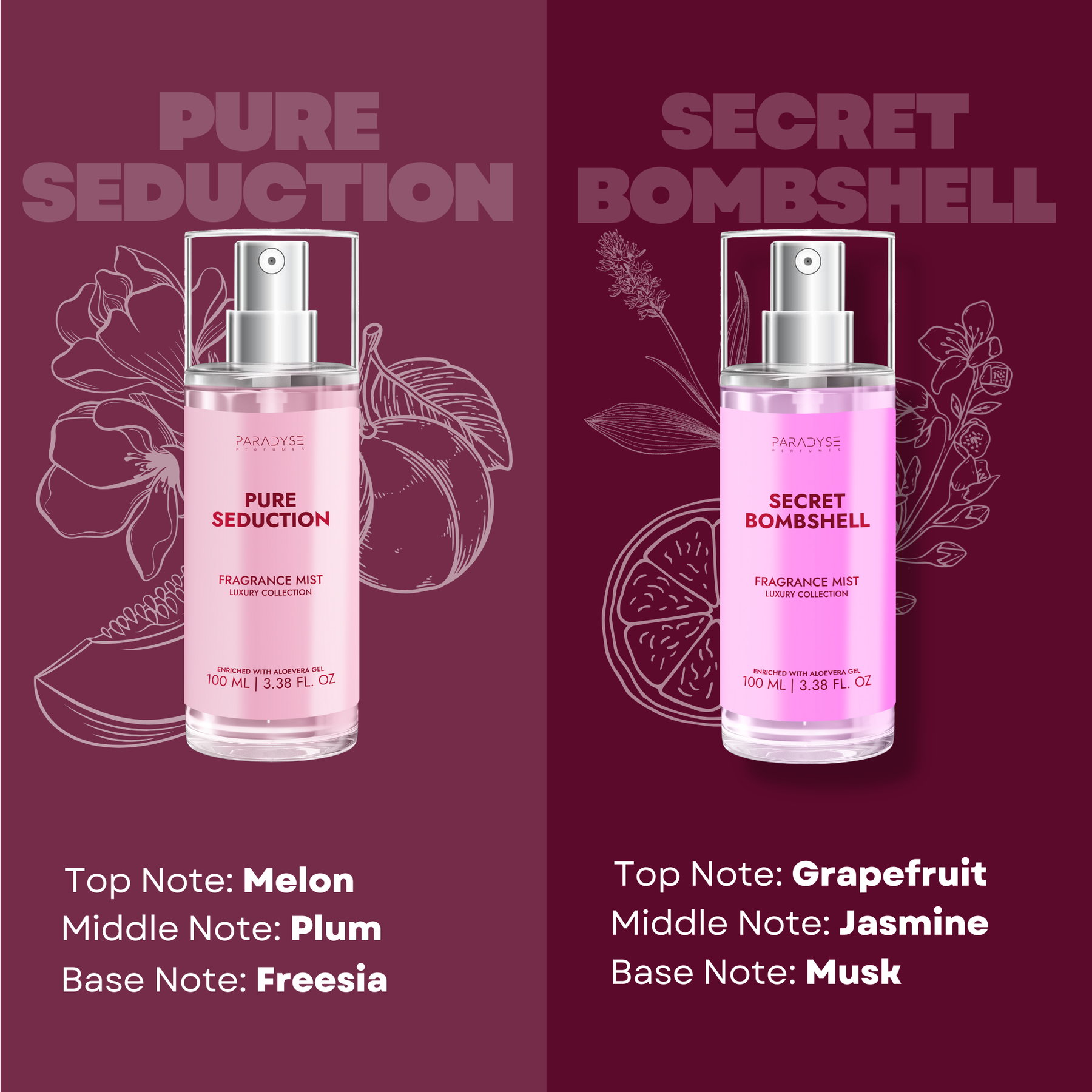 Body Mist For Bride - Pack Of 4 | Secret Bombshell | Weekend Women | Pure Seduction | Romance