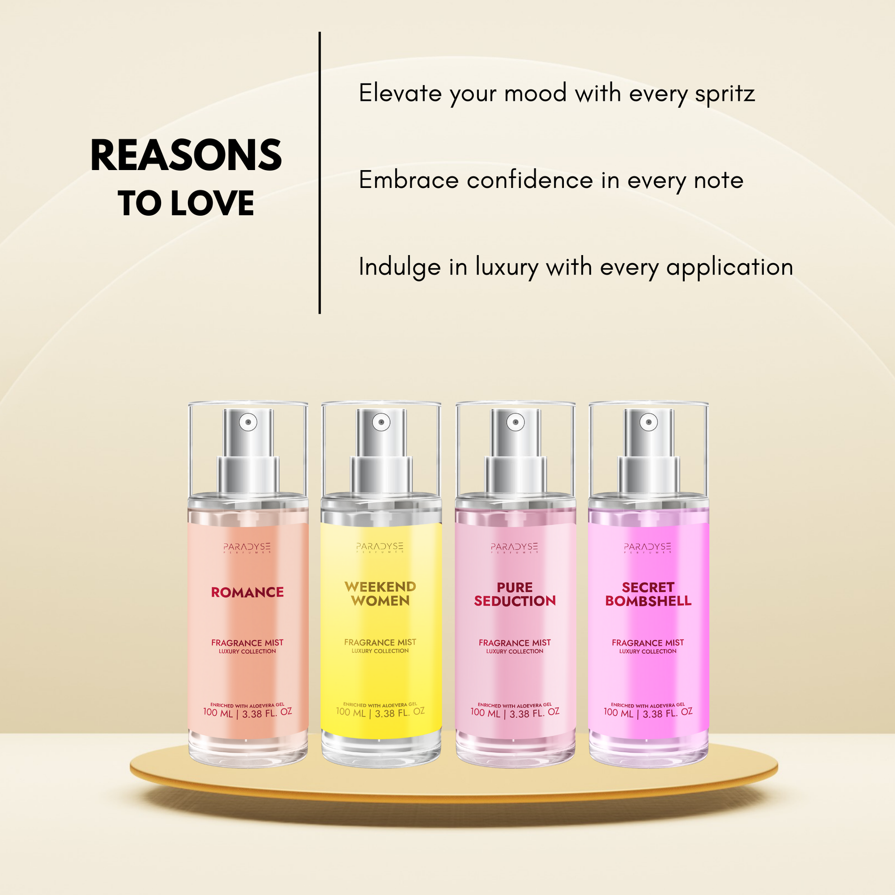 Body Mist For Bride - Pack Of 4 | Secret Bombshell | Weekend Women | Pure Seduction | Romance