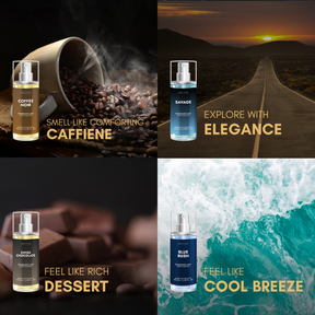 Body Mist For Men - Pack Of 4 | Blue Rush | Savage | Coffee Noir | Swiss Chocolate