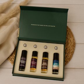 Oud Attars - Midnight Oud | Crown Oud |  Oud Mirage |  Oud Wood | Pack Of 4