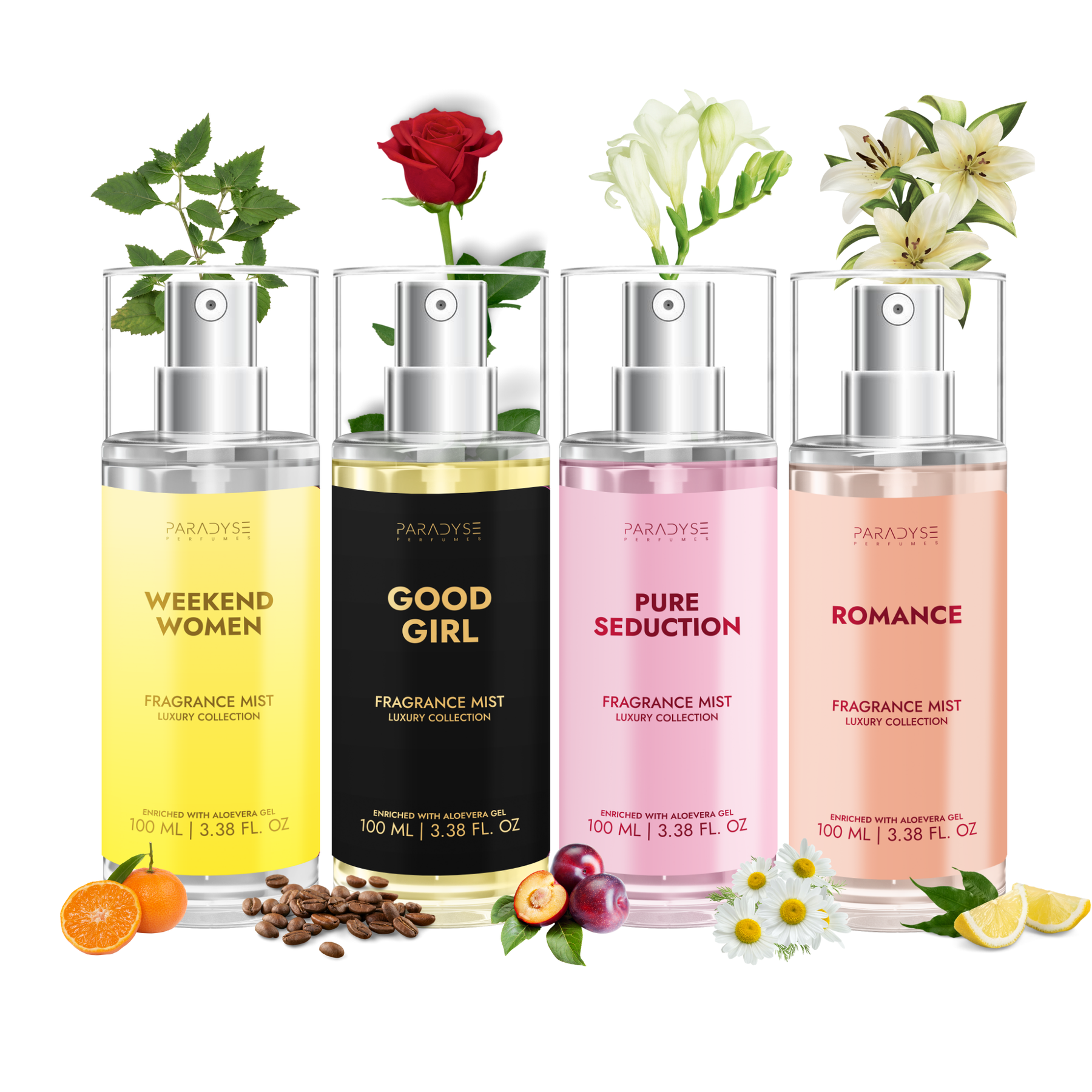 Body Mist For Date Nights - Pack Of 4 | Good Girl | Weekend Women | Pure Seduction | Romance