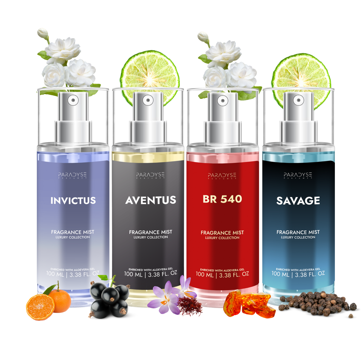 Body Mist For Office - Pack Of 4 | Invictus | Aventus | BR 540 | Savage