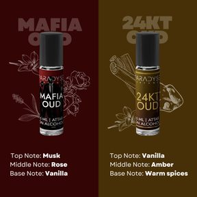 Middle East Oud Attars - Mafia Oud | Gentlemen Oud | Caramel Oud | 24KT Oud | Pack Of 4