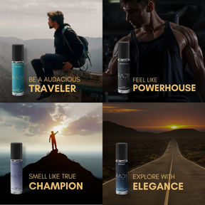 Travel Attars - Pack Of 4 | Eros | Invictus | Aventus | Savage